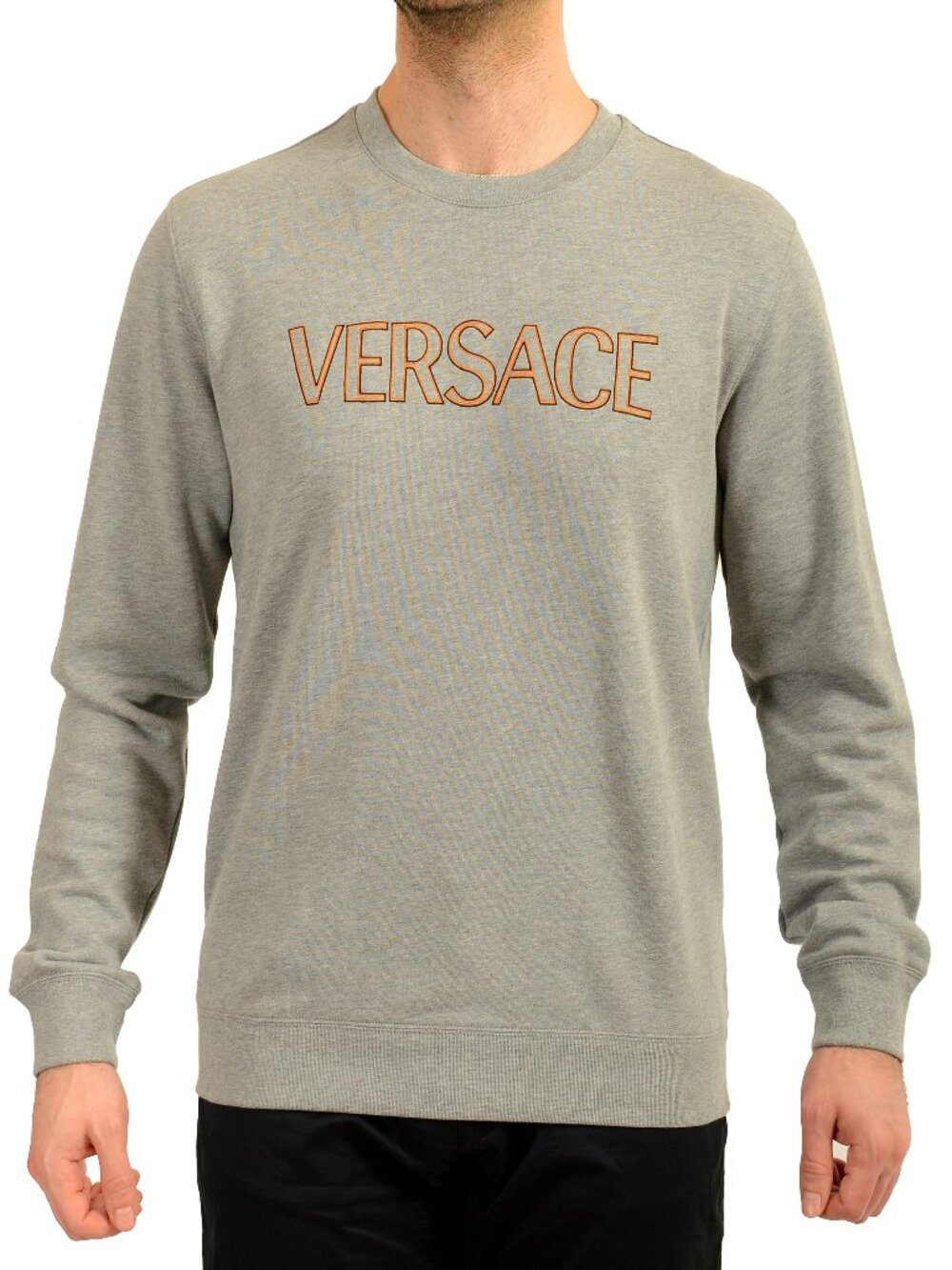 Versace Men's Logo Embroidery Crewneck Sweater Sweatshirt US L IT 52
